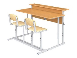 Парта 2-местная 2-4 г/р с полкой и стульями - ПРТнстП2.24