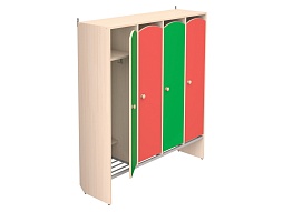 Шкафчик 4-секционный с полкой-решеткой "цветной" - ШКДм4дц