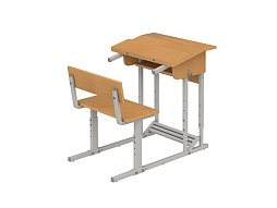 Парта "Эрисмана" 1-местная 2-4 г/р со скамьей - ПРТэскП1.24