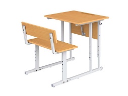 Парта 1-местная 2-4 г/р наклон 0-35° со скамьёй - ПРТнск1.24