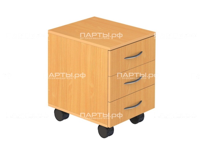 Тумба подкатная мобильная с 3-мя ящиками на колесах ТМБм1.01