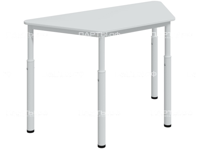 Стол модульный Трапеция 5-7 г/р "Лайт" регулируемый C.2.57.ТЛ-Б.Б (белый, м/к белый)