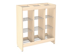 Шкаф для горшков с решетками 12 мест "дуб" - ШГДм12д