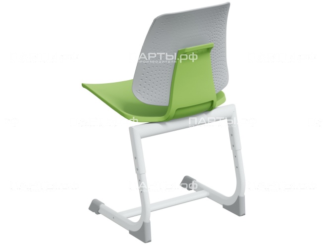 Стул школьный ученический 5-7 г/р "ЭРГО PL" регулируемый СтУ.57.ЭП-Б.СЗ (серый/зеленый, м/к белый)