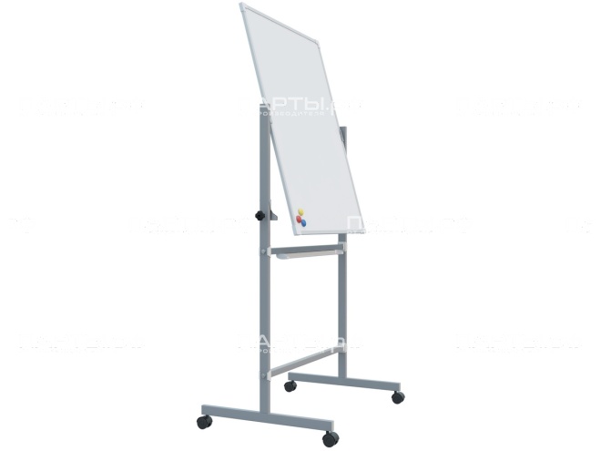 Двухсторонняя поворотная передвижная магнитная доска маркерная 75х100 см ДБ П.21