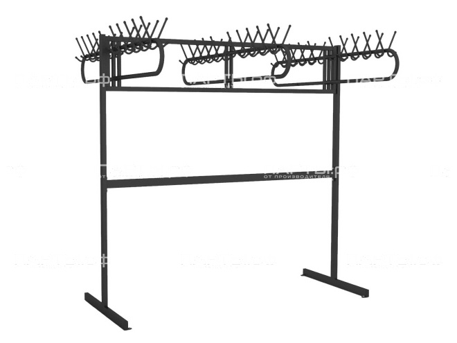 Вешалка напольная двухсторонняя 60 крючков 952.2 металлическая (черная)
