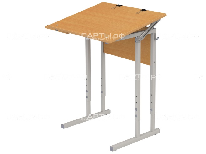 Стол для черчения и рисования школьный 4-6 г/р регулируемый СТЧр1.46-С.Б (бук, м/к серый, квадратная труба)