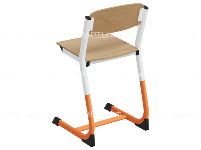 Стул школьный ученический 5-7 г/р "Логика" регулируемый СтУ.57.Л-БО (фанера, м/к белый/оранжевый)