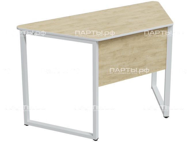 Стол трапеция "Квадро" СП.66.ТР-Б.Д (дуб "Бардолино", м/к белый)