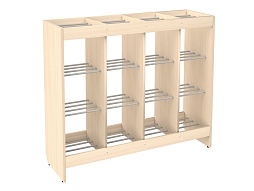 Шкаф для горшков с решетками 16 мест "дуб" - ШГДм16д