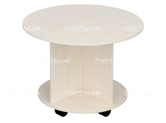 Стол журнальный мобильный круглый СТЖ3-Д (дуб "Молочный")