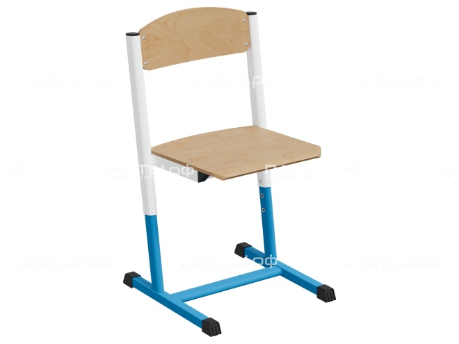 Стул школьный ученический 3-5 г/р "Альтер" регулируемый СтУ.35.А-БС (фанера, м/к белый/синий)