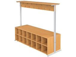 Вешалка напольная двухсторонняя на 28 мест - ВШЛт2.28-С.Б