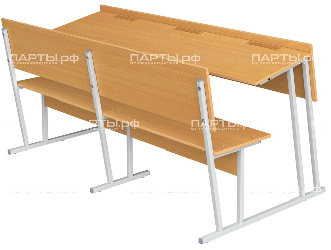 Парта-моноблок для аудиторий 3-местная со скамьей 6 г/р ПМА3-С.Б (бук "Бавария", м/к серый, квадратная труба) Парта-моноблок для аудиторий 3-местная со скамьей 6 г/р ПМА3-С.Б (бук "Бавария", м/к серый, квадратная труба)