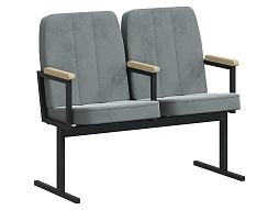 Кресло 2-секционное "Пегас", темно-серый / черный - КА.2.П-Ч.Z32