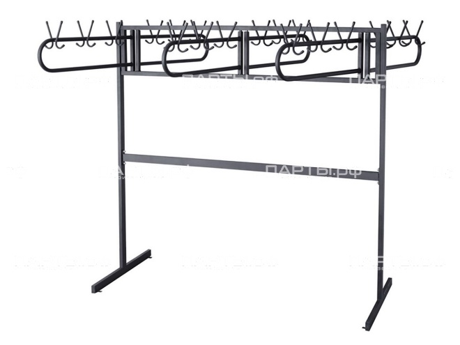 Вешалка напольная двухсторонняя 36 крючков 952 металлическая (черная)