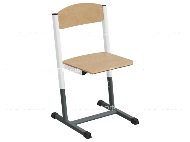 Стул школьный ученический 3-5 г/р "Альтер" регулируемый СтУ.35.А-БГ (фанера, м/к белый/графит)