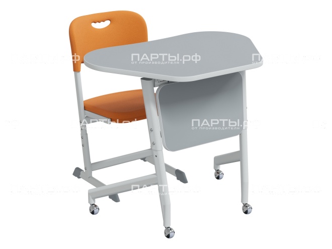 Стол складной Флип-Топ Flip-Top Трапеция 5-7 г/р регулируемый одноместный СС.1.57.ФТ-Б.С (серый, м/к белый)