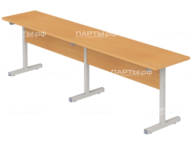 Скамья для столовой 3-местная школьная 6 г/р СКМ3.6 (бук, м/к серый, квадратная труба)