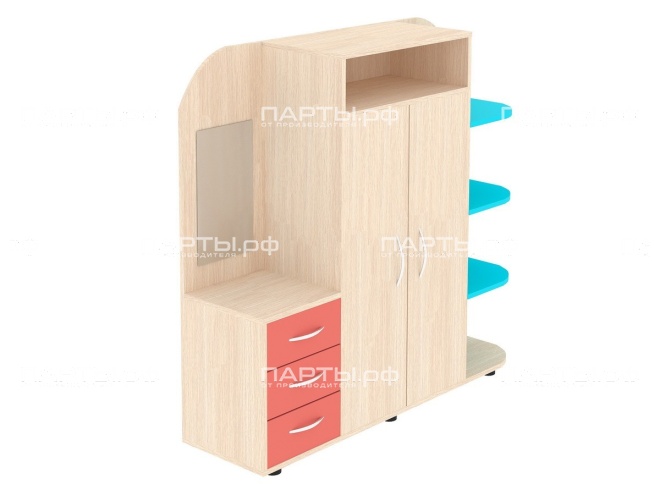 Игровой модуль "Гардероб" для детского сада "дуб цветной" ИГМ-6дц