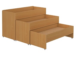 Кровать 3-ярусная выкатная высокая "бук" - КРД3.02б