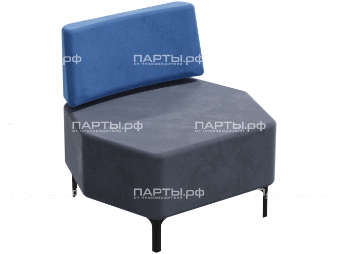 Диван 1-местный "Флекс" 830х700х770 мм ДФ.1-СГ (обивка - серый/голубой)