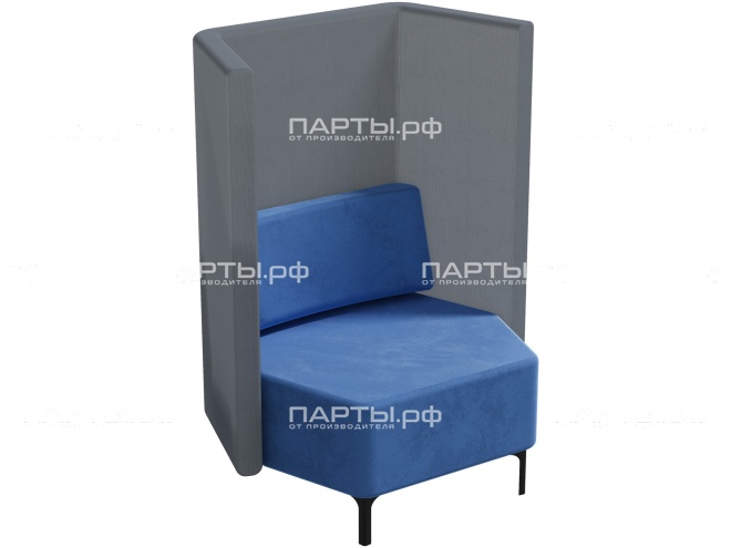 Диван 1-местный с высокой спинкой "Флекс" 1060х800х1300 мм ДВФ.1-ГС (обивка - голубой/серый) Диван 1-местный с высокой спинкой "Флекс" 1060х800х1300 мм ДВФ.1-ГС (обивка - голубой/серый)