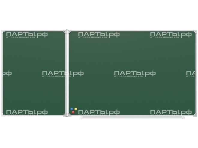 Двухэлементная магнитная доска для мела 225х100 см эмаль ДЗ 2.22