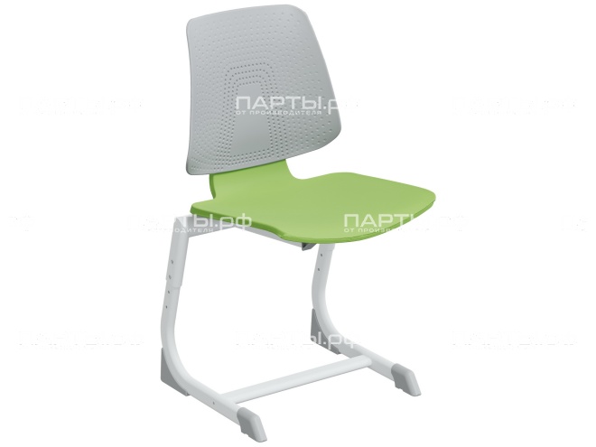 Стул школьный ученический 5-7 г/р "ЭРГО PL" регулируемый СтУ.57.ЭП-Б.СЗ (серый/зеленый, м/к белый)