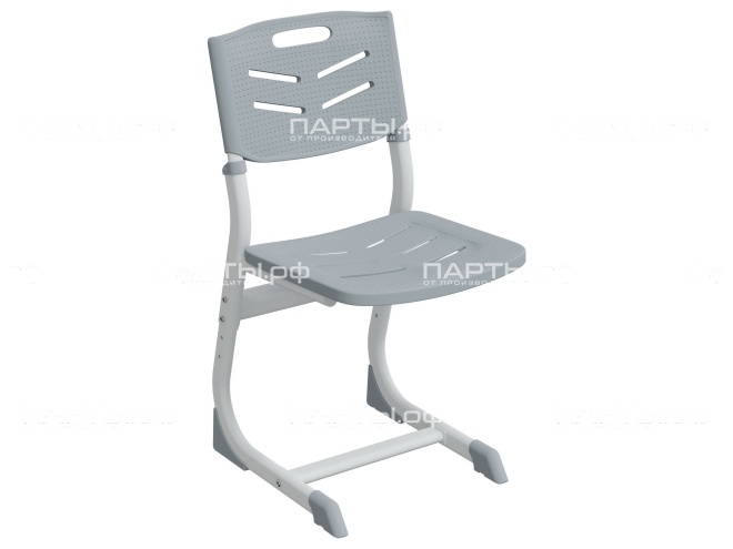 Стул школьный ученический 3-5 г/р "Логика" PL регулируемый СтУ.35.ЛП-Б.С (серый, м/к белый)