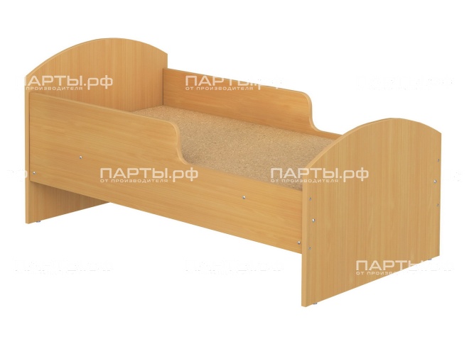 Кроватка для детского сада 1-спальная для ясельной группы с бортиками "бук" КРДн1.03б