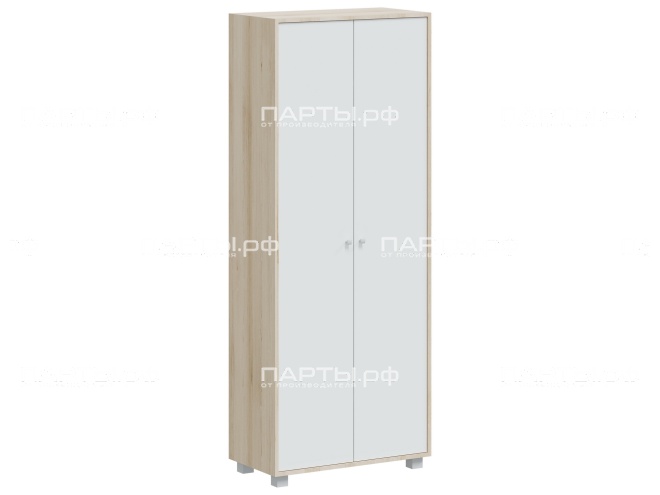 Шкаф для одежды 738х384х1870 мм ШО.5.2 (фасады - белый, корпус - дуб "Бардолино")