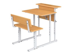 Парта 1-местная 2-4 г/р с полкой и скамьей - ПРТнскП1.24