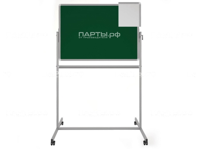 Двухсторонняя поворотная передвижная магнитная доска комбинированная 100х75 см ПО-21Ек