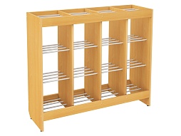 Шкаф для горшков с решетками 16 мест "бук" - ШГДм16б