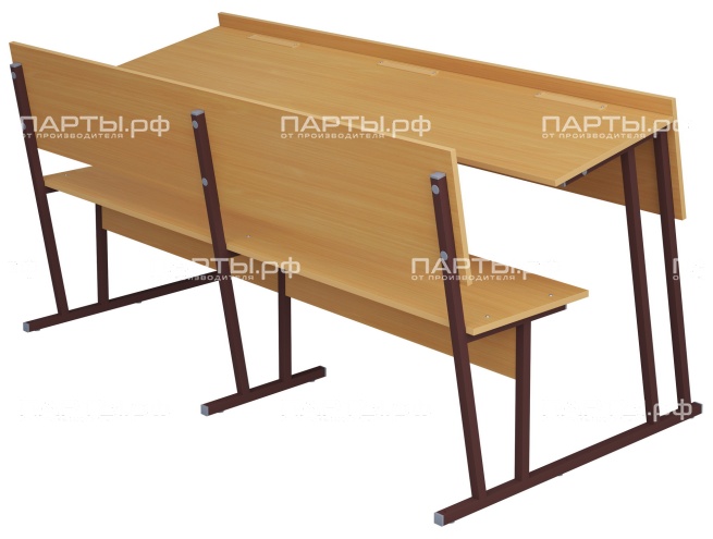Парта-моноблок для аудиторий 3-местная со скамьей 6 г/р ПМА3-КЧ.Б (бук "Бавария", м/к коричневый, квадратная труба) Парта-моноблок для аудиторий 3-местная со скамьей 6 г/р ПМА3-КЧ.Б (бук "Бавария", м/к коричневый, квадратная труба)