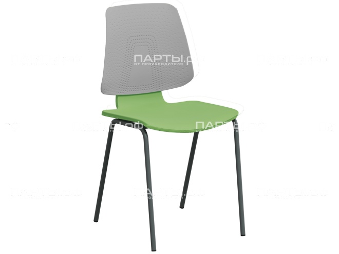 Стул обеденный "Альфа" СтО.66.А-Ч.ЗС (серый/зеленый, м/к черный)