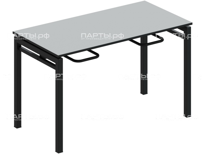 Стол обеденный 4-х местный с креплением для табуретов СО.4.12.КТ-Ч.С (серый, м/к черный)