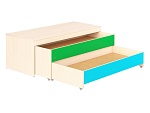 Кровать-тумба 2-ярусная выкатная "цветная"