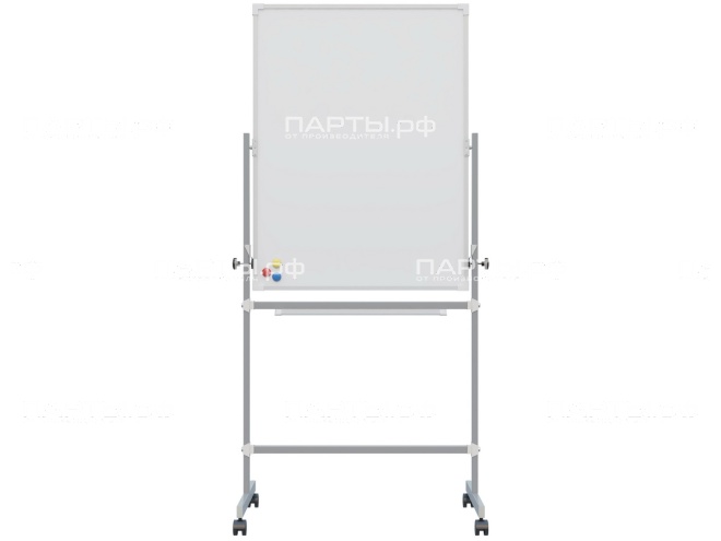 Двухсторонняя поворотная передвижная магнитная доска маркерная 75х100 см ДБ П.21