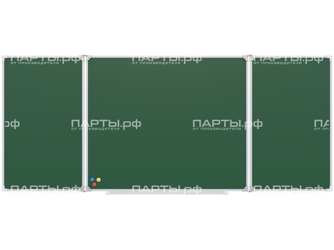 Трёхэлементная магнитная доска для мела 240х100 см ДЗ 3.36 Трёхэлементная магнитная доска для мела 240х100 см ДЗ 3.36