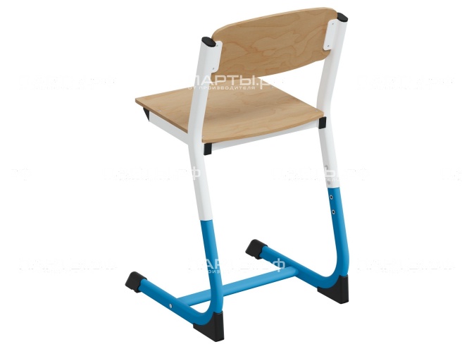Стул школьный ученический 5-7 г/р "Логика" регулируемый СтУ.57.Л-БС (фанера, м/к белый/синий)