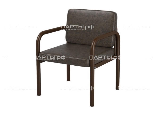 Диван-кресло 600х610х430/775 мм 880.1-Ж (обивка - винилискожа зеленый, м/к черный, круглая труба)