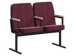 Кресло 2-секционное "Пегас", бордо / черный - КА.2.П-Ч.Z63