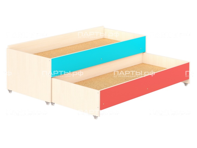 Кровать двухярусная выкатная для детских садов "дуб цветной" КРД2.01дц Кровать двухярусная выкатная для детских садов "дуб цветной" КРД2.01дц