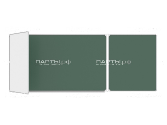 Трёхэлементная магнитная доска комбинированная 340x100 см ДО-34к Трёхэлементная магнитная доска комбинированная 340x100 см ДО-34к