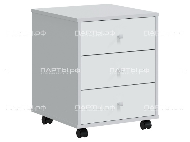 Тумба мобильная "Квадро" 440х450х560 мм ТМ.1.К-Д.С (фасады - белый, корпус - серый)