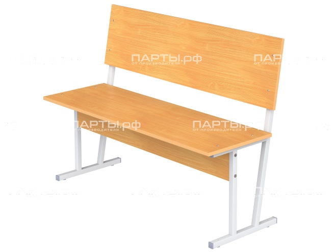 Скамья аудиторная двухместная 6 г/р СКА2-С.Б (бук "Бавария", м/к серый, квадратная труба)