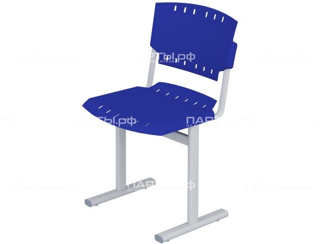 Стул школьный 5 г/р нерегулируемый СТУо1.5S(у)-С.СН усиленный (пластик синий, м/к серый, плоскоовальная труба)