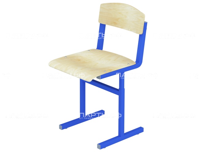 Стул школьный 4-6 г/р регулируемый СТУр1.46-СН.Ф (фанера, м/к синий, квадратная труба)